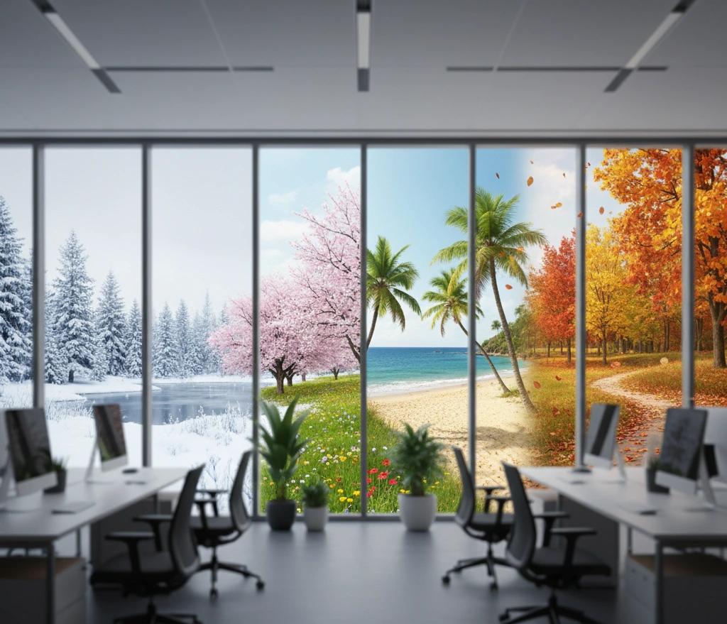 Change management in HR planning session with leaders reviewing workforce transition strategy