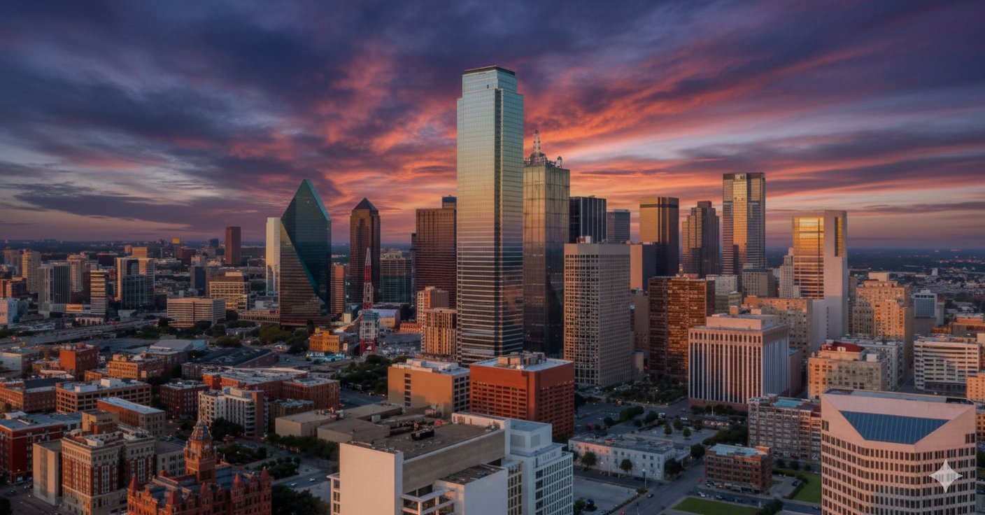 Dallas–Fort Worth skyline representing enterprise-scale HR consulting services