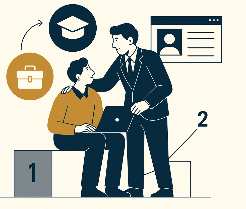 Manager reviewing employee performance goals and metrics during a planning meeting