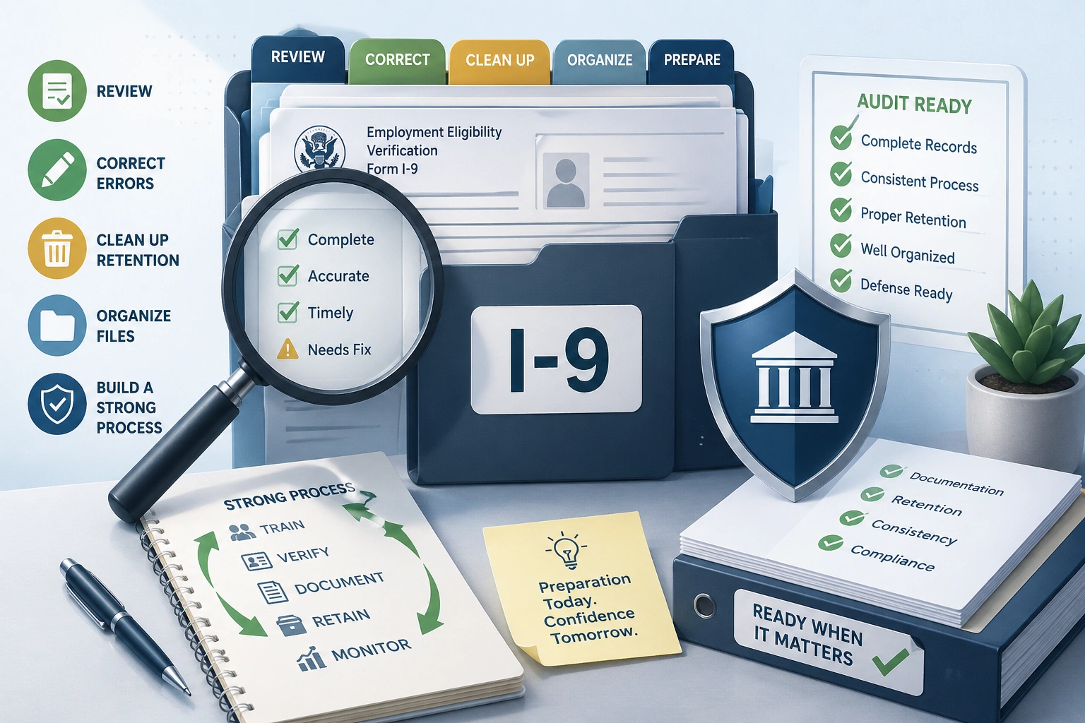 I-9 audit preparation checklist and employment eligibility verification records