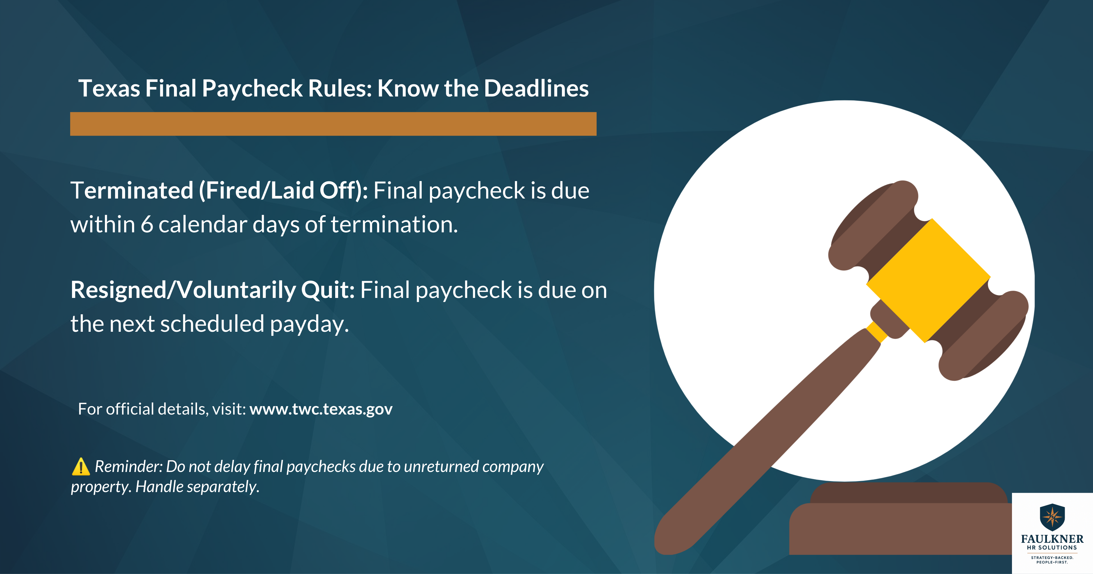 Texas Payday Law Employer Obligations